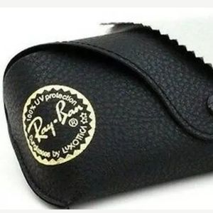 Ray Ban Black Leather Case Sunglasses snap Case
